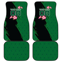Personalized Saudi Arabia Football Car Mats Falcon Mascot Green - Desert Rose Geometric
