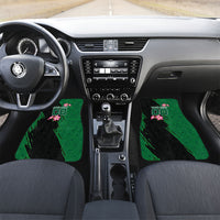 Personalized Saudi Arabia Football Car Mats Falcon Mascot Green - Desert Rose Geometric