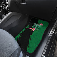 Personalized Saudi Arabia Football Car Mats Falcon Mascot Green - Desert Rose Geometric