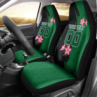 Personalized Saudi Arabia Football Car Seat Cover Falcon Mascot Green - Desert Rose Geometric