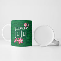 Personalized Saudi Arabia Football Ceramic Mug Falcon Mascot Green - Desert Rose Geometric
