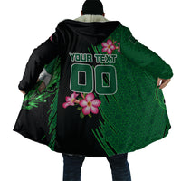 Personalized Saudi Arabia Football Cloak Falcon Mascot Green - Desert Rose Geometric