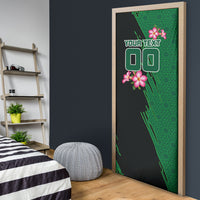 Personalized Saudi Arabia Football Door Cover Falcon Mascot Green - Desert Rose Geometric