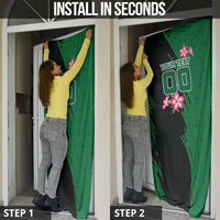 Personalized Saudi Arabia Football Door Cover Falcon Mascot Green - Desert Rose Geometric