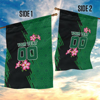 Personalized Saudi Arabia Football Garden Flag Falcon Mascot Green - Desert Rose Geometric