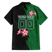 Personalized Saudi Arabia Football Hawaiian Shirt Falcon Mascot Green - Desert Rose Geometric
