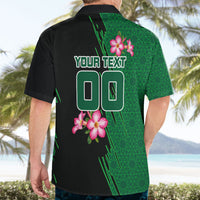 Personalized Saudi Arabia Football Hawaiian Shirt Falcon Mascot Green - Desert Rose Geometric