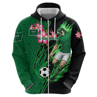 Personalized Saudi Arabia Football Hoodie Falcon Mascot Green - Desert Rose Geometric