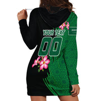 Personalized Saudi Arabia Football Hoodie Dress Falcon Mascot Green - Desert Rose Geometric