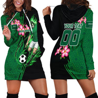 Personalized Saudi Arabia Football Hoodie Dress Falcon Mascot Green - Desert Rose Geometric