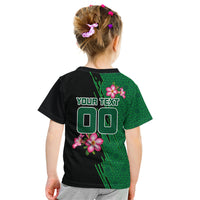 Personalized Saudi Arabia Football Kid T Shirt Falcon Mascot Green - Desert Rose Geometric