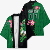 Personalized Saudi Arabia Football Kimono Falcon Mascot Green - Desert Rose Geometric