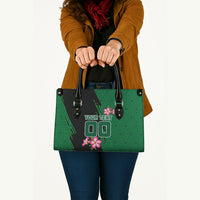Personalized Saudi Arabia Football Leather Bag Falcon Mascot Green - Desert Rose Geometric