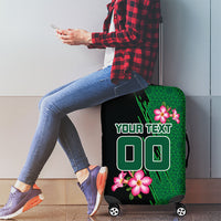 Personalized Saudi Arabia Football Luggage Cover Falcon Mascot Green - Desert Rose Geometric