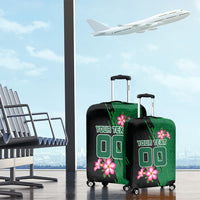 Personalized Saudi Arabia Football Luggage Cover Falcon Mascot Green - Desert Rose Geometric