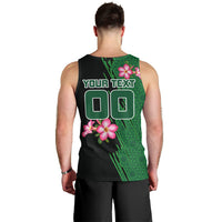 Personalized Saudi Arabia Football Men Tank Top Falcon Mascot Green - Desert Rose Geometric