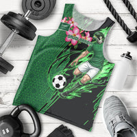 Personalized Saudi Arabia Football Men Tank Top Falcon Mascot Green - Desert Rose Geometric