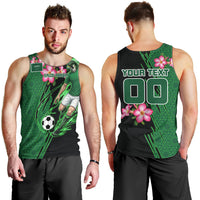 Personalized Saudi Arabia Football Men Tank Top Falcon Mascot Green - Desert Rose Geometric