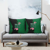 Personalized Saudi Arabia Football Pillow Cover Falcon Mascot Green - Desert Rose Geometric