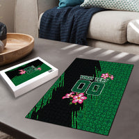 Personalized Saudi Arabia Football Puzzle Falcon Mascot Green - Desert Rose Geometric