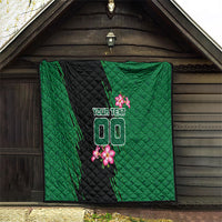 Personalized Saudi Arabia Football Quilt Falcon Mascot Green - Desert Rose Geometric