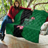 Personalized Saudi Arabia Football Quilt Falcon Mascot Green - Desert Rose Geometric