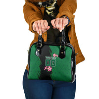 Personalized Saudi Arabia Football Shoulder Handbag Falcon Mascot Green - Desert Rose Geometric
