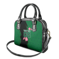 Personalized Saudi Arabia Football Shoulder Handbag Falcon Mascot Green - Desert Rose Geometric