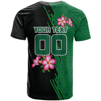 Personalized Saudi Arabia Football T Shirt Falcon Mascot Green - Desert Rose Geometric