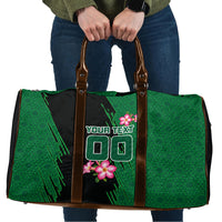 Personalized Saudi Arabia Football Travel Bag Falcon Mascot Green - Desert Rose Geometric