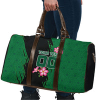 Personalized Saudi Arabia Football Travel Bag Falcon Mascot Green - Desert Rose Geometric