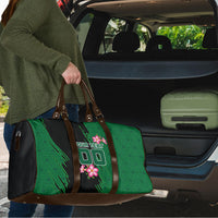 Personalized Saudi Arabia Football Travel Bag Falcon Mascot Green - Desert Rose Geometric