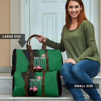 Personalized Saudi Arabia Football Travel Bag Falcon Mascot Green - Desert Rose Geometric