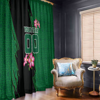 Personalized Saudi Arabia Football Window Curtain Falcon Mascot Green - Desert Rose Geometric
