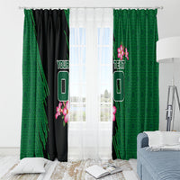 Personalized Saudi Arabia Football Window Curtain Falcon Mascot Green - Desert Rose Geometric
