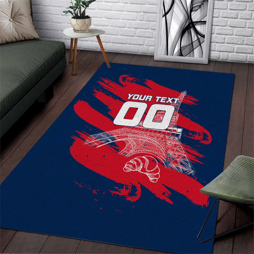Personalized France Football Gallic Area Rug Rooster Mascot Flag Art - Birthplace Of Liberty