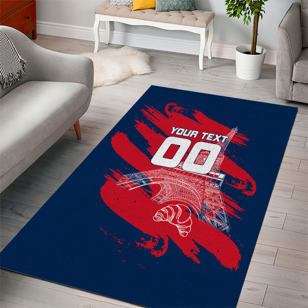 Personalized France Football Gallic Area Rug Rooster Mascot Flag Art - Birthplace Of Liberty