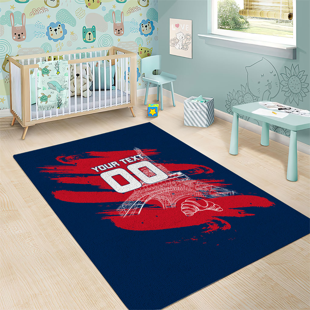 Personalized France Football Gallic Area Rug Rooster Mascot Flag Art - Birthplace Of Liberty