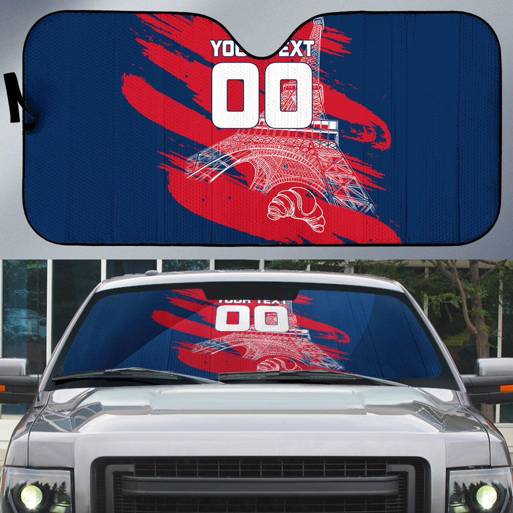 Personalized France Football Gallic Auto Sun Shade Rooster Mascot Flag Art - Birthplace Of Liberty