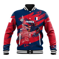 Personalized France Football Gallic Baseball Jacket Rooster Mascot Flag Art - Birthplace Of Liberty