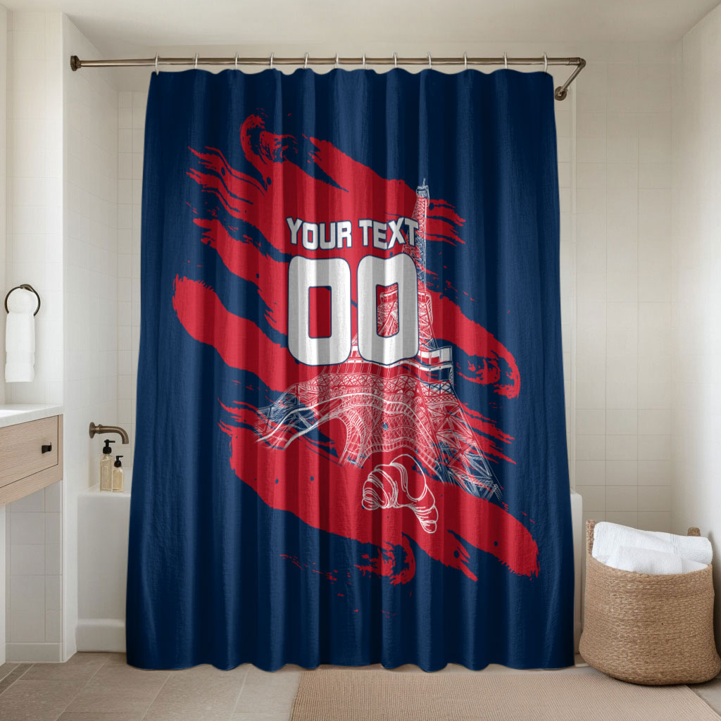 Personalized France Football Gallic Bathroom Set Rooster Mascot Flag Art - Birthplace Of Liberty