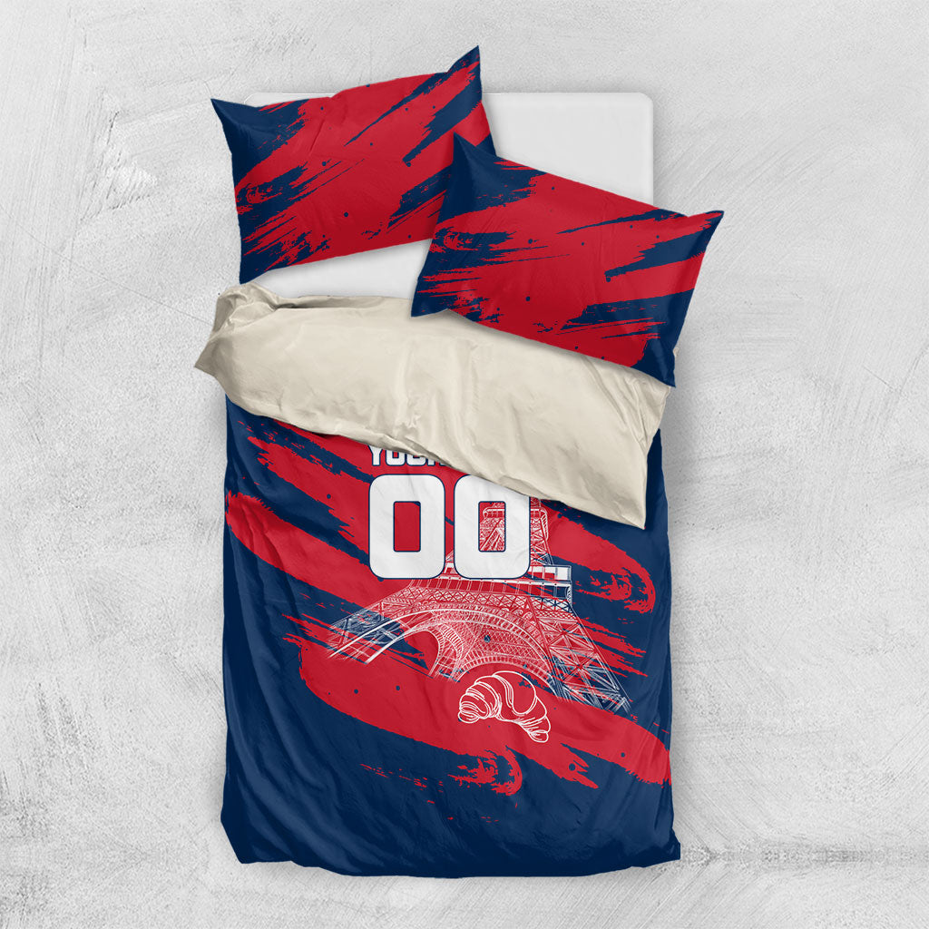 Personalized France Football Gallic Bedding Set Rooster Mascot Flag Art - Birthplace Of Liberty