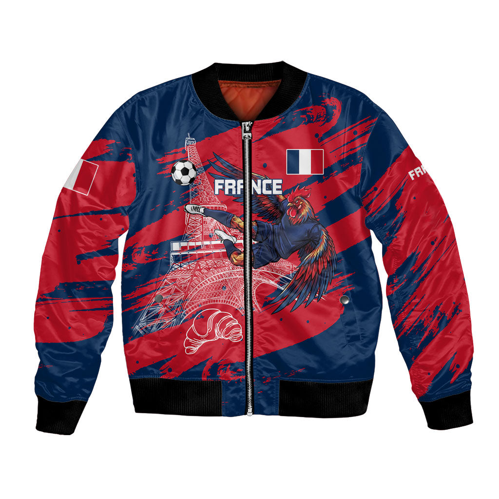 Personalized France Football Gallic Bomber Jacket Rooster Mascot Flag Art - Birthplace Of Liberty