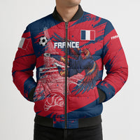 Personalized France Football Gallic Bomber Puffer Jacket Rooster Mascot Flag Art - Birthplace Of Liberty
