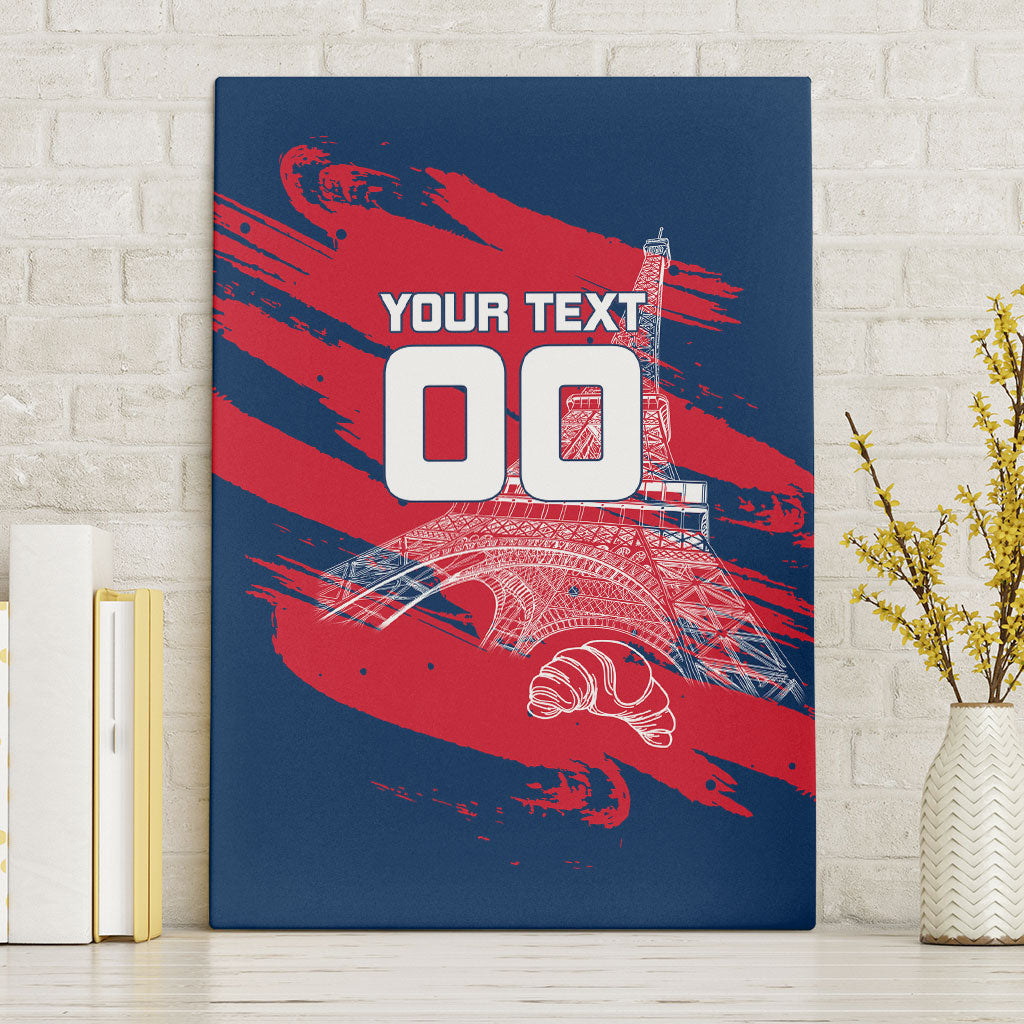 Personalized France Football Gallic Canvas Wall Art Rooster Mascot Flag Art - Birthplace Of Liberty