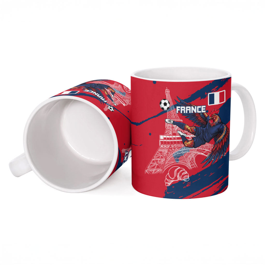 Personalized France Football Gallic Ceramic Mug Rooster Mascot Flag Art - Birthplace Of Liberty