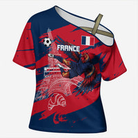 Personalized France Football Gallic Cross Shoulder Shirt Rooster Mascot Flag Art - Birthplace Of Liberty