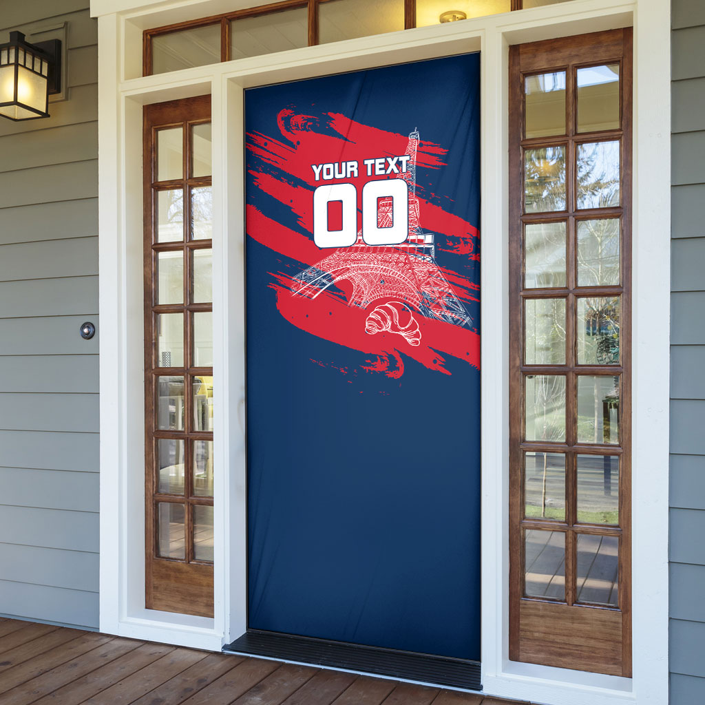 Personalized France Football Gallic Door Cover Rooster Mascot Flag Art - Birthplace Of Liberty