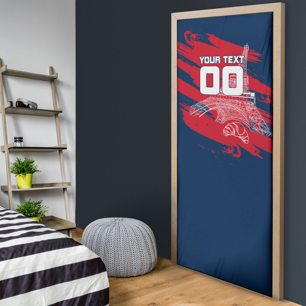 Personalized France Football Gallic Door Cover Rooster Mascot Flag Art - Birthplace Of Liberty