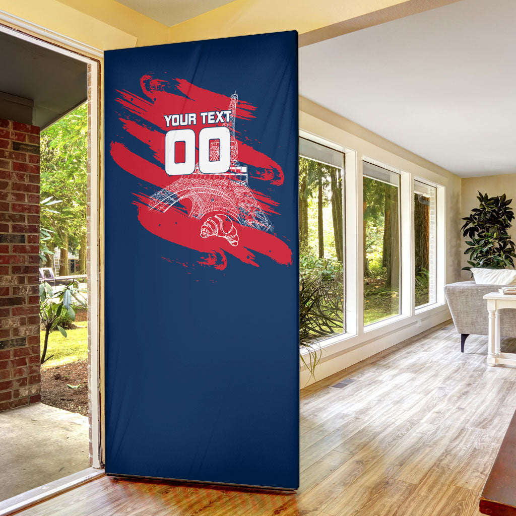 Personalized France Football Gallic Door Cover Rooster Mascot Flag Art - Birthplace Of Liberty